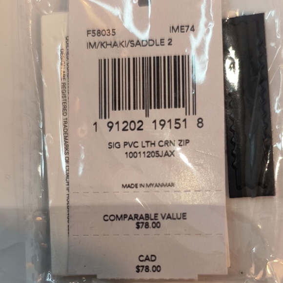 NWT COACH Corner Zip Wristlet in Signature Canvas, Khaki &Saddle Brown, F58035 - Picture 14 of 14